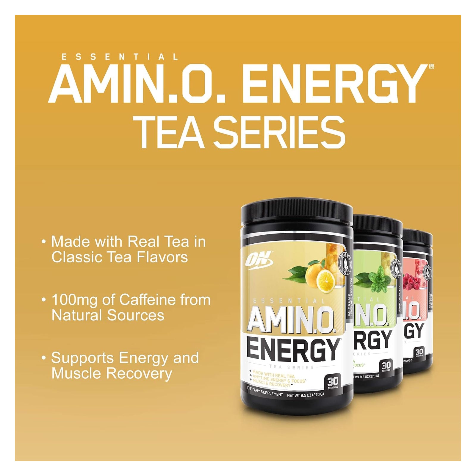 Optimum Nutrition Essential Amino Energy Tea - Half & Half Lemonade Iced Tea / 30 Servings