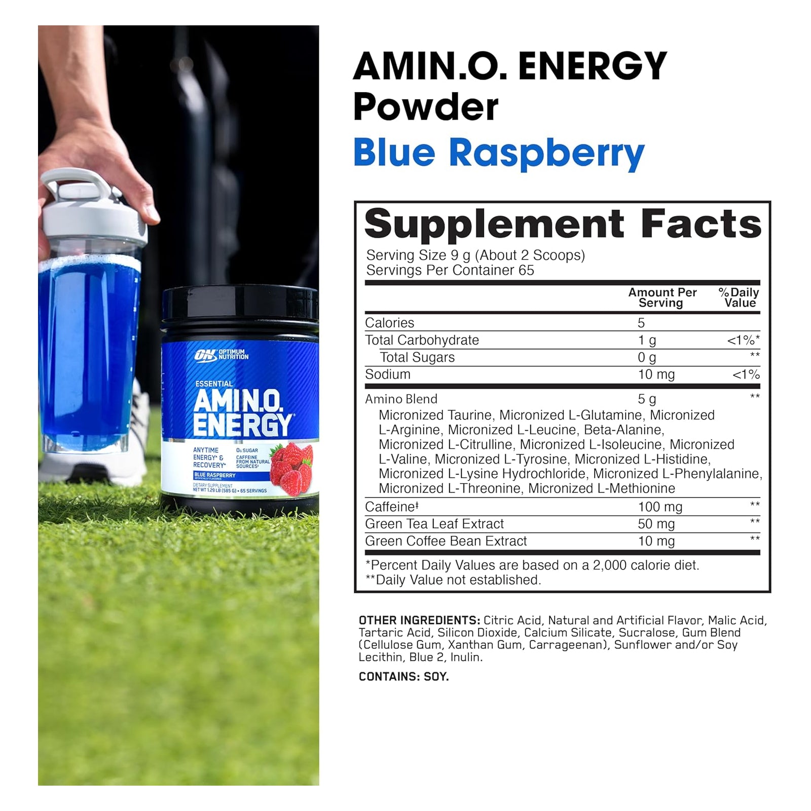 Optimum Nutrition Essential Amino Energy Blue Raspberry / 65 Servings