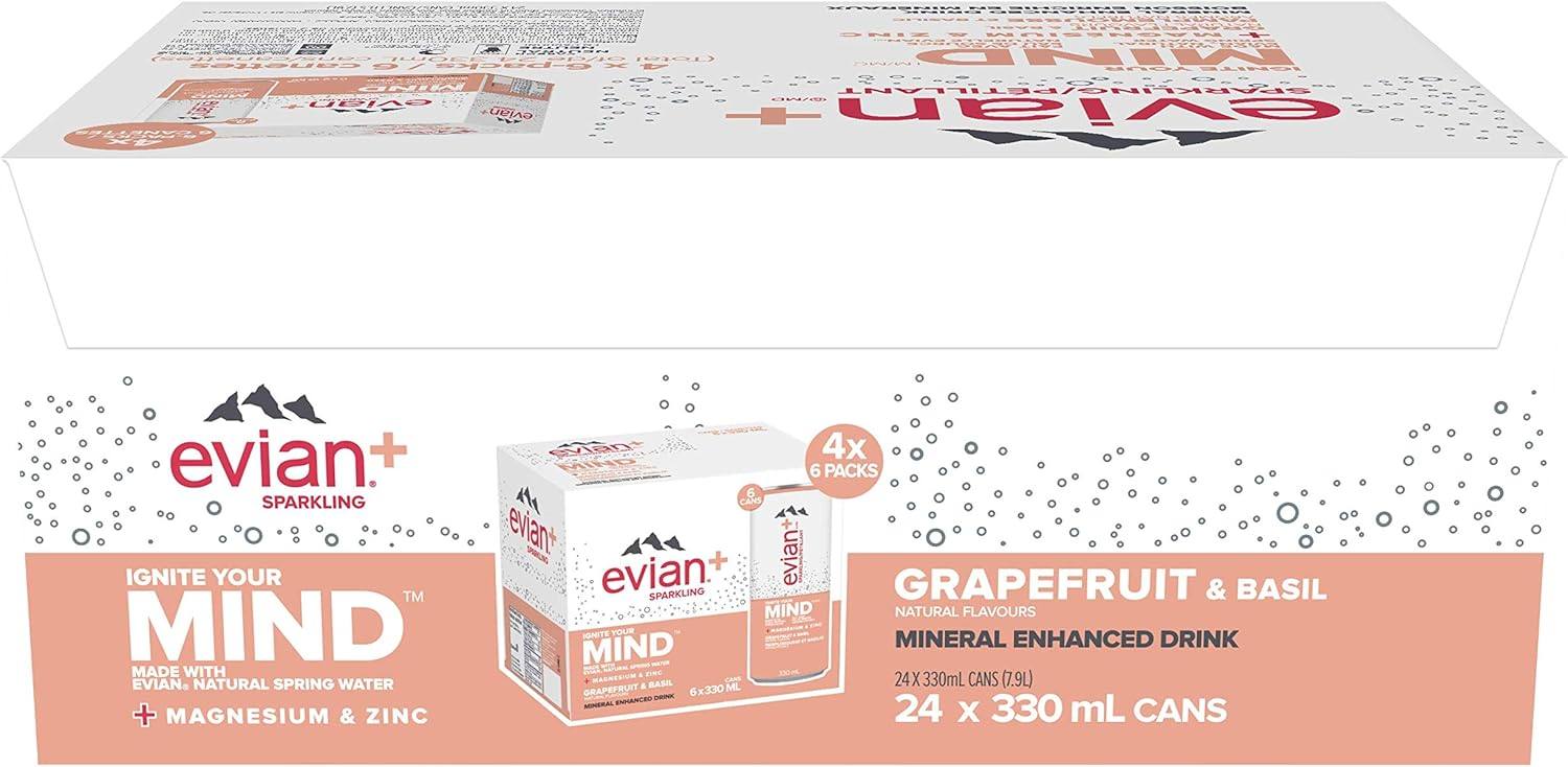 Evian + Sparkling Grapefruit Basil / 24 units x 330ml