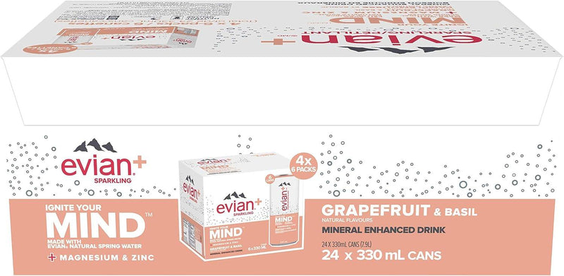 Evian + Sparkling Grapefruit Basil / 24 units x 330ml