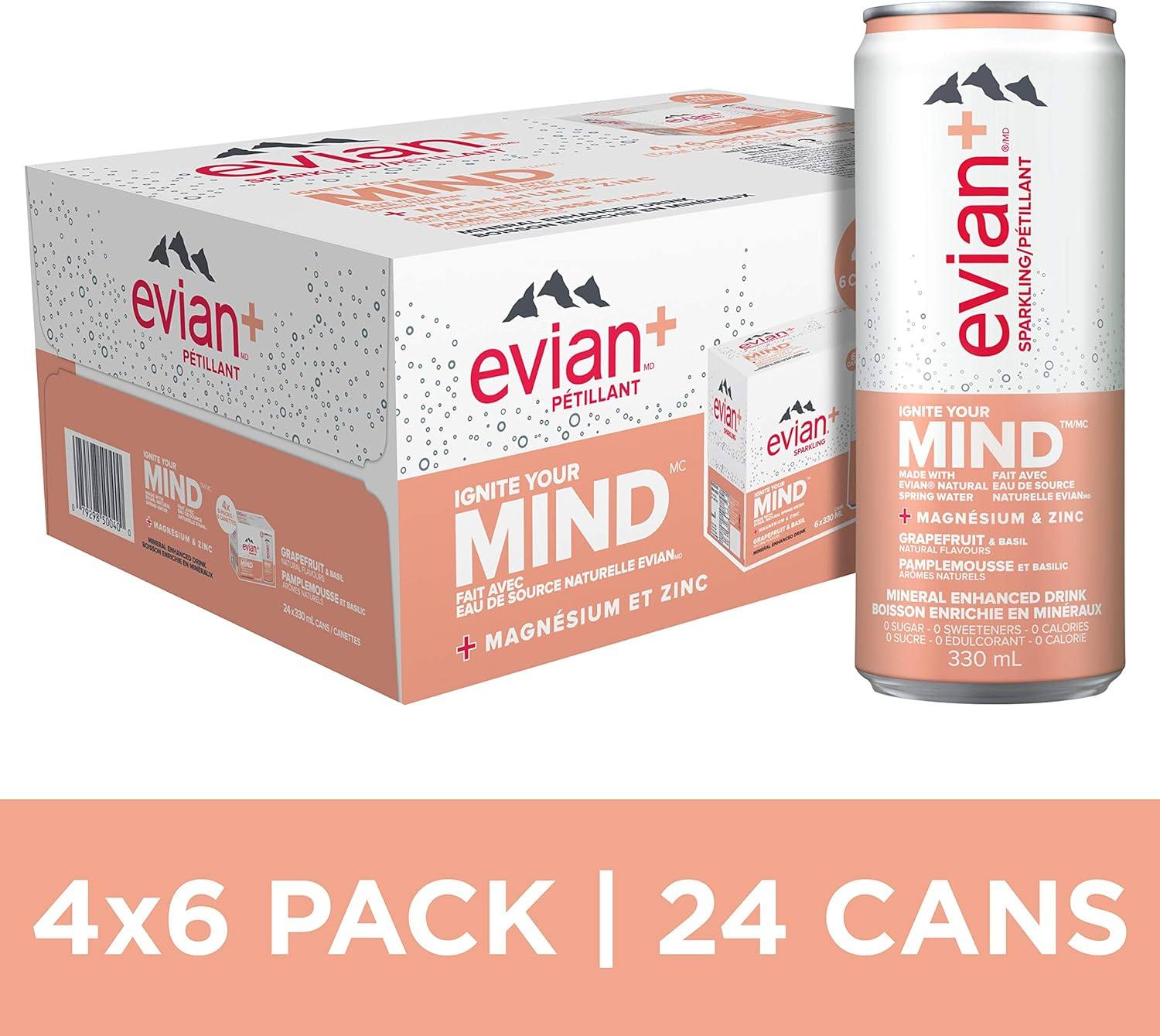 Evian + Sparkling Grapefruit Basil / 24 units x 330ml