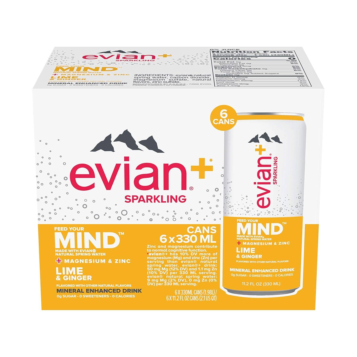 Evian + Sparkling Lime Ginger / 24 units x 330ml