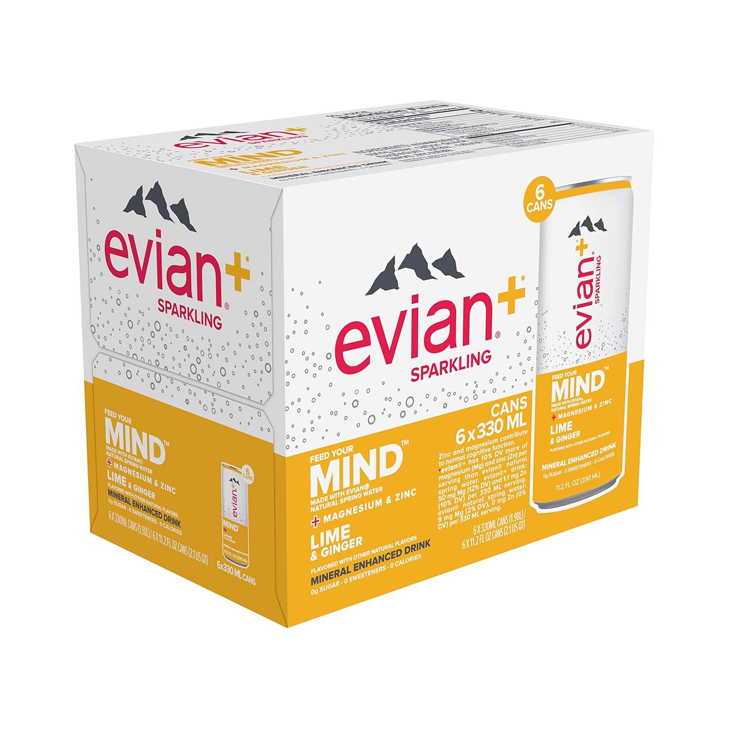 Evian + Sparkling Lime Ginger / 24 units x 330ml