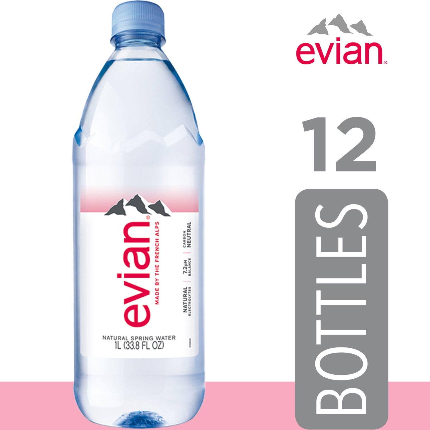 Evian Natural Spring Water 12 units x 1L