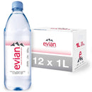Evian Natural Spring Water - 12 units x 1L - Water