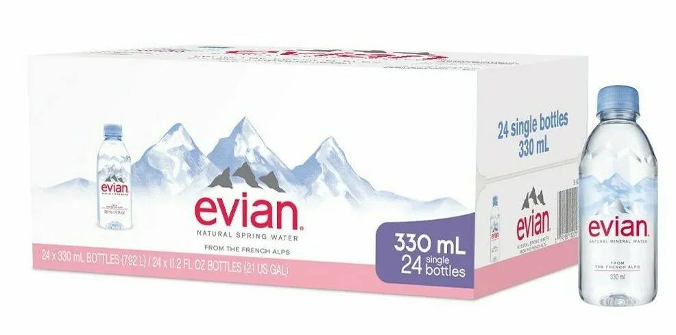 Evian Natural Spring Water 24 units x 330ml