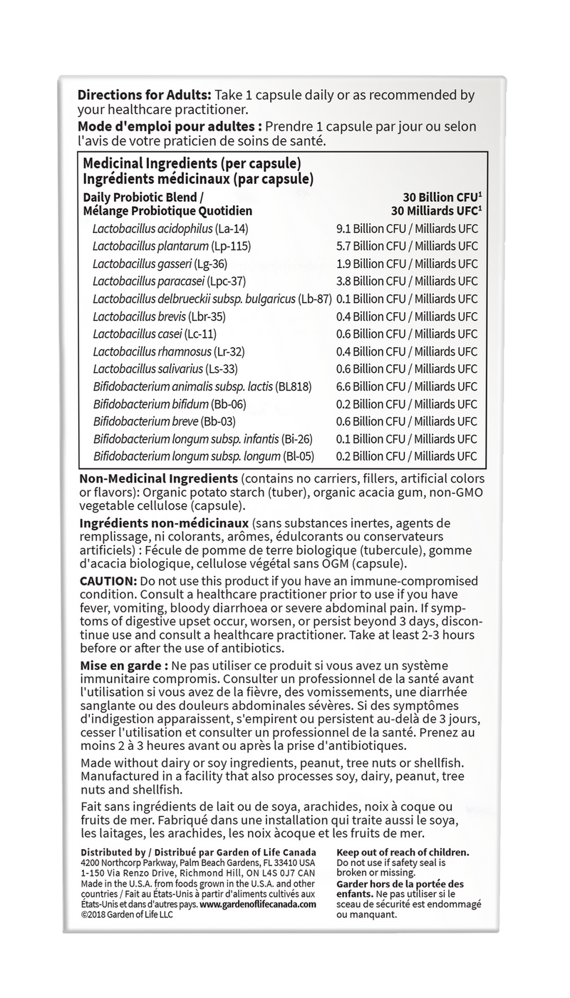 Garden Of Life Dr. Formulated Probiotics Once Daily 30B - 30 Capsules - Probiotics
