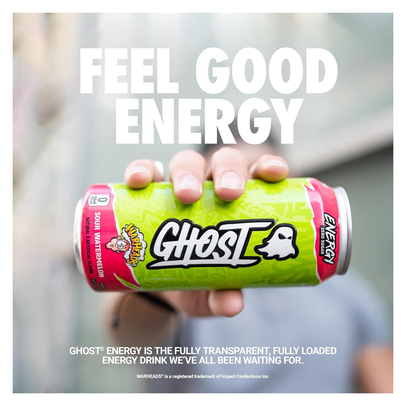 Ghost Free Energy Drink Warheads Sour Green Watermelon / 473ml