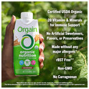 Orgain Organic Grassfed Protein Shake - Iced Café Mocha Pack of 12 - Protein Shake