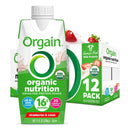 Orgain Organic Grassfed Protein Shake - Strawberries & Cream Pack of 12 - Protein Shake