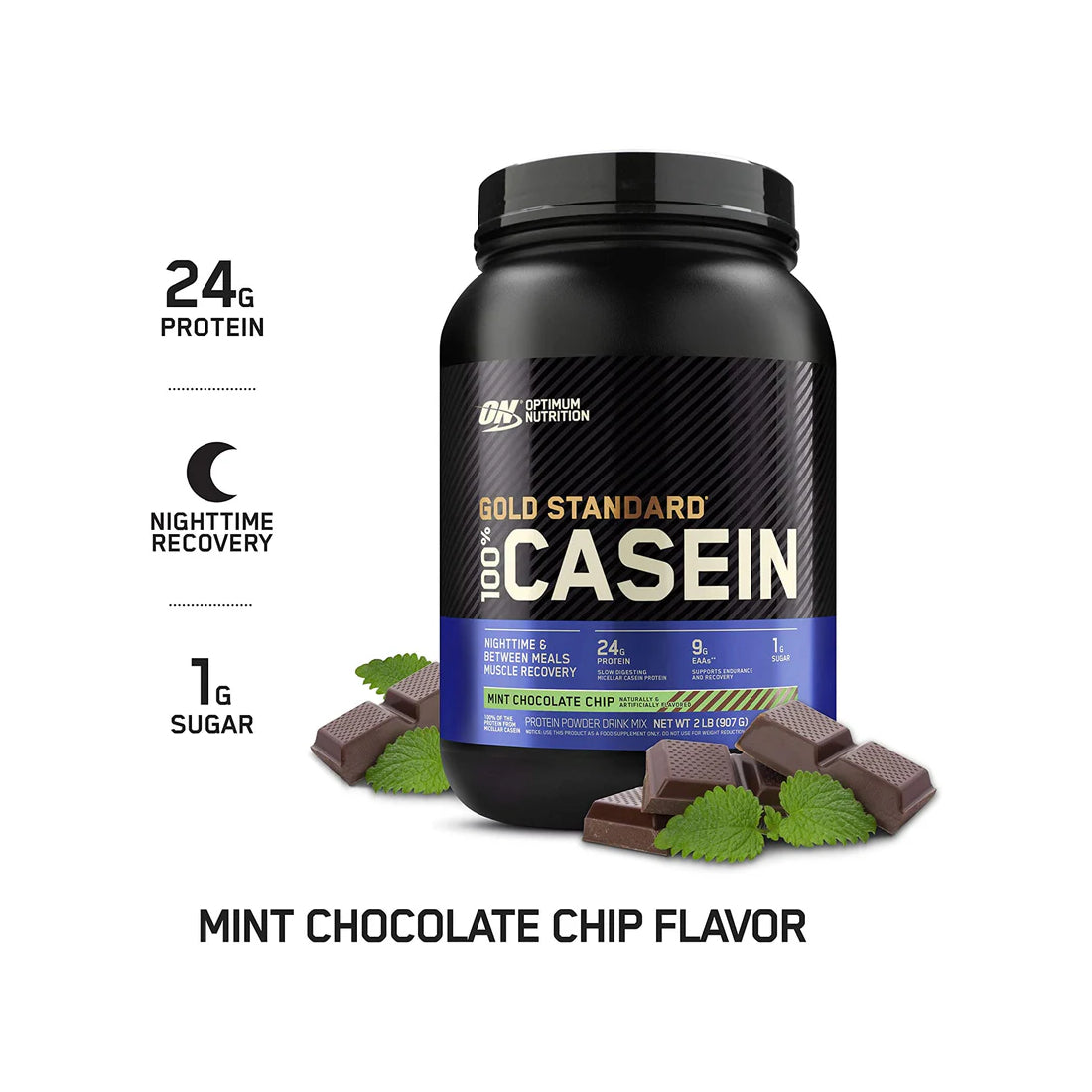 Optimum Nutrition Gold Standard 100% Casein Mint Chocolate Chip / 2lbs / -