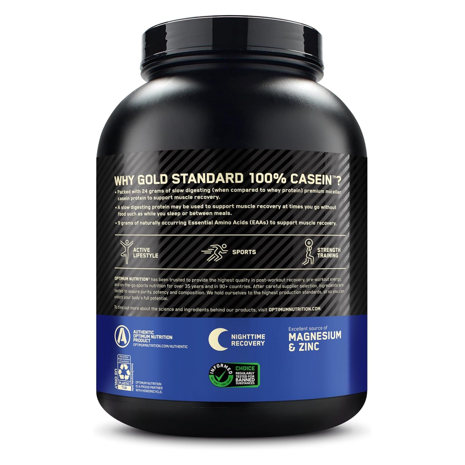 Optimum Nutrition Gold Standard 100% Casein Creamy Vanilla / 4lbs / -