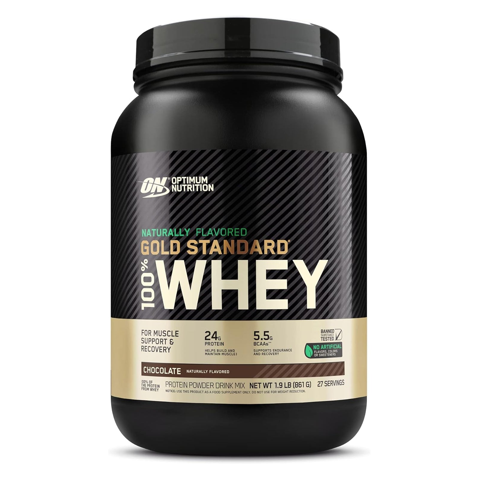 Optimum Nutrition Naturally Flavored Gold Standard 100% Whey Chocolate / 1.9lbs