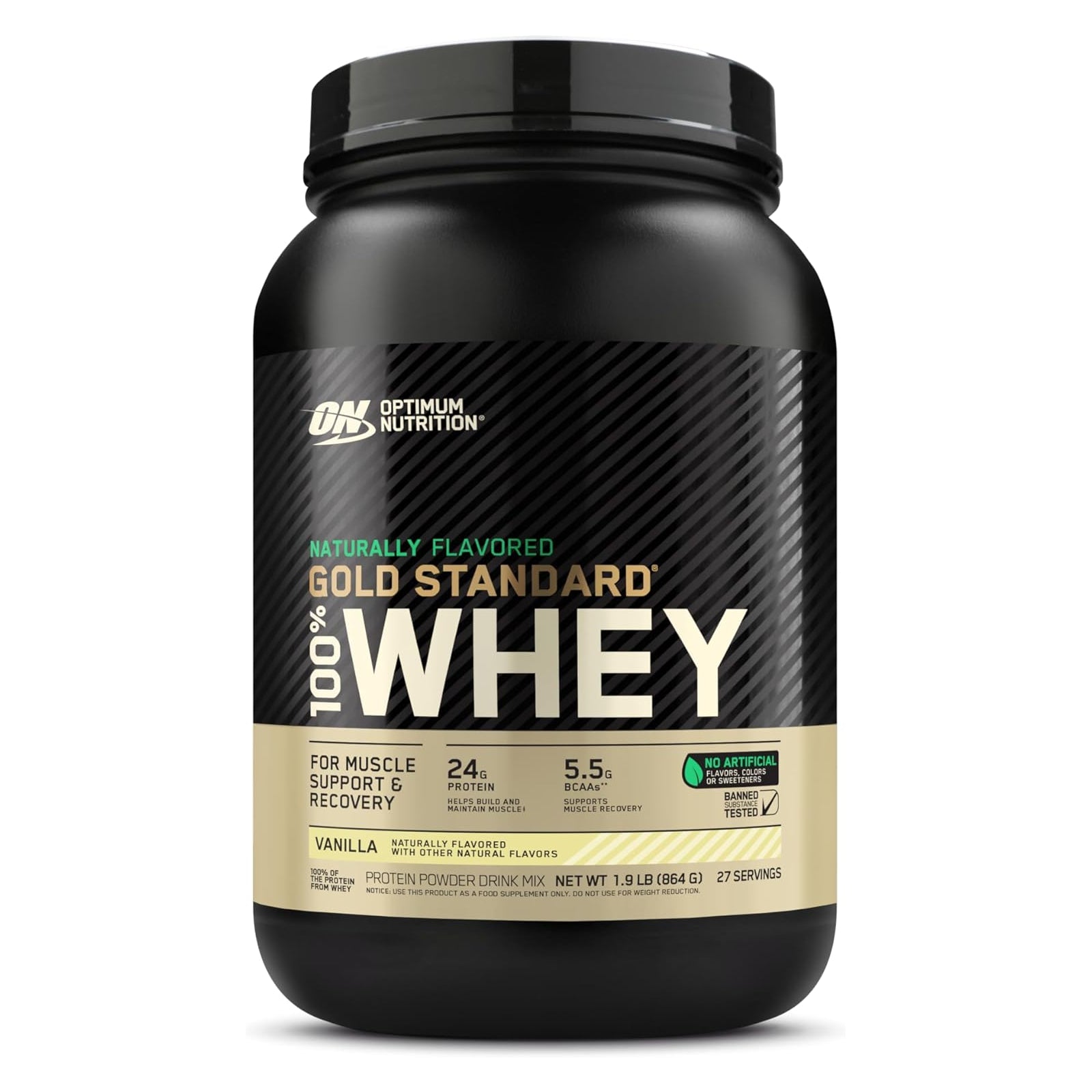 Optimum Nutrition Naturally Flavored Gold Standard 100% Whey Vanilla / 1.9lbs