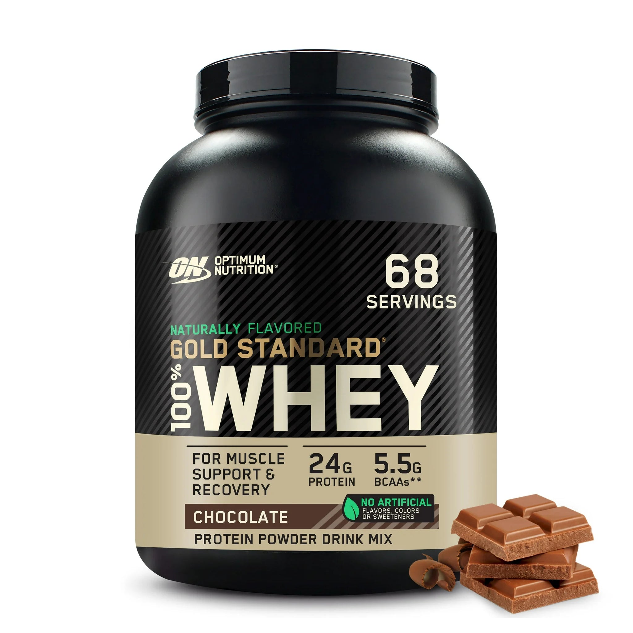 Optimum Nutrition Naturally Flavored Gold Standard 100% Whey Chocolate / 4.8lbs