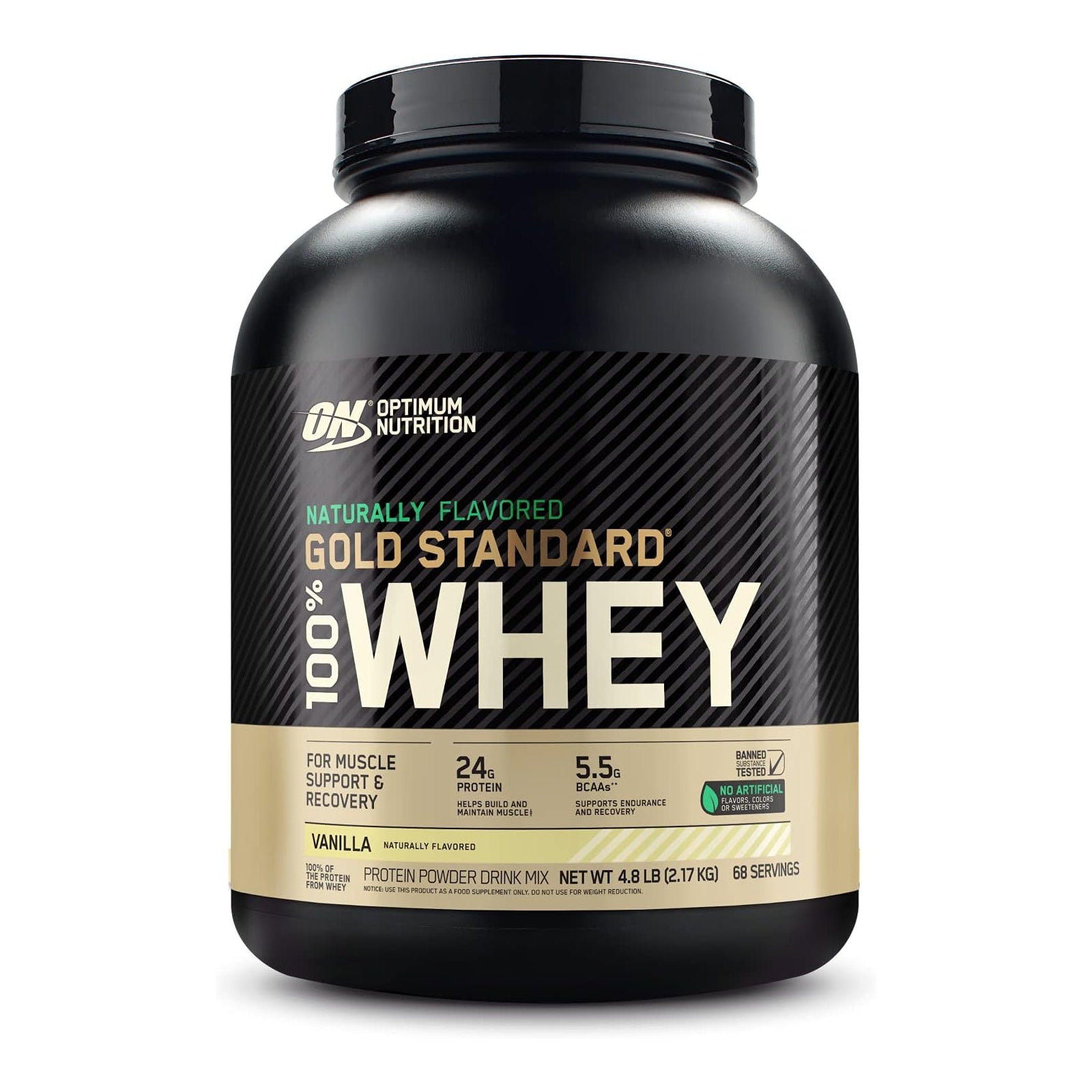 Optimum Nutrition Naturally Flavored Gold Standard 100% Whey Vanilla / 4.8lbs