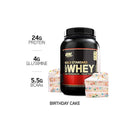 Optimum Nutrition Gold Standard 100% Whey Protein - Birthday Cake 2lbs - Protein Powder