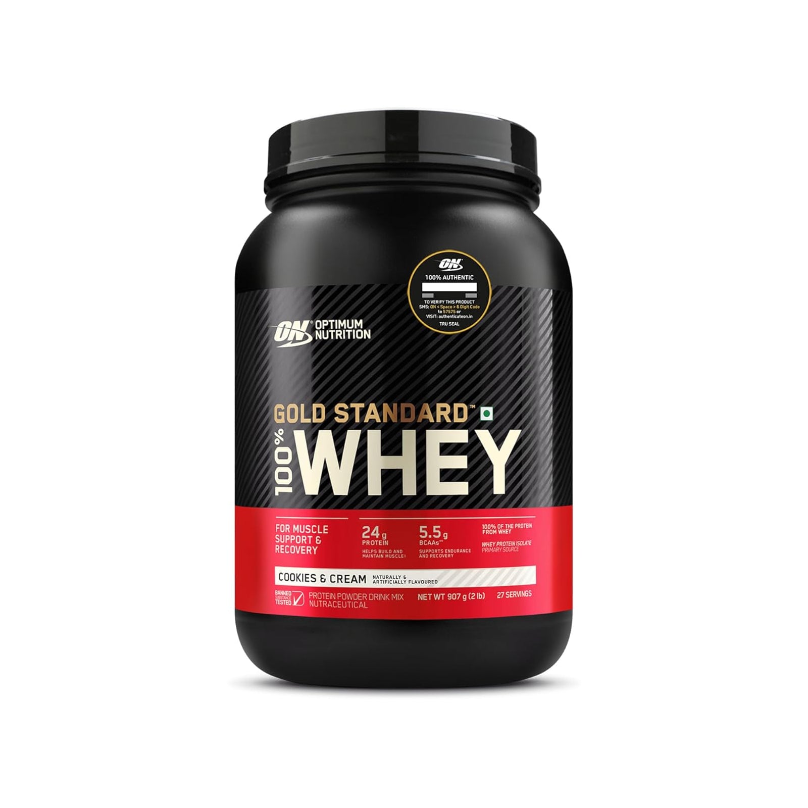 Optimum Nutrition Gold Standard 100% Whey Protein Cookies N Cream / 2lbs