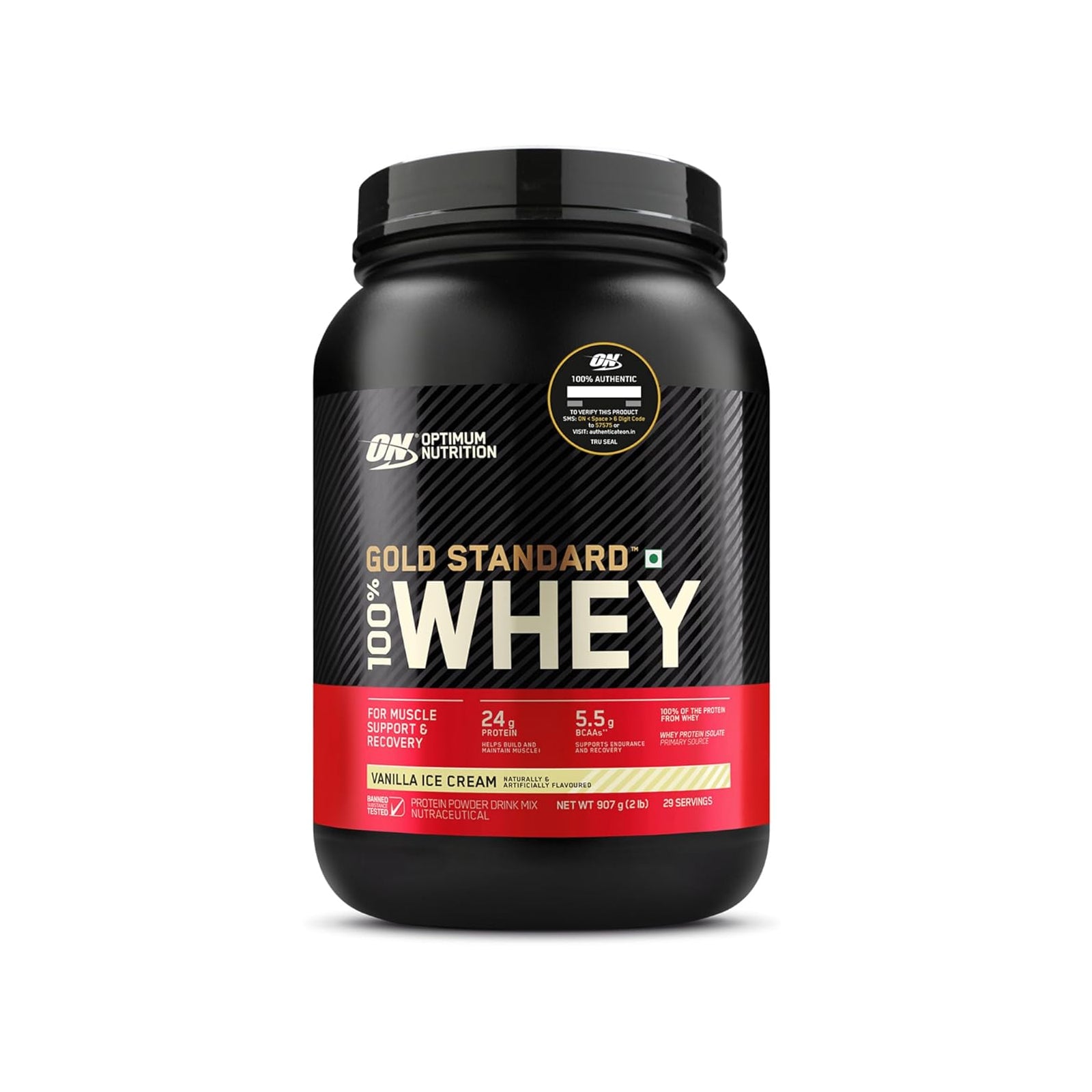 Optimum Nutrition Gold Standard 100% Whey Protein Vanilla Ice Cream / 2lbs