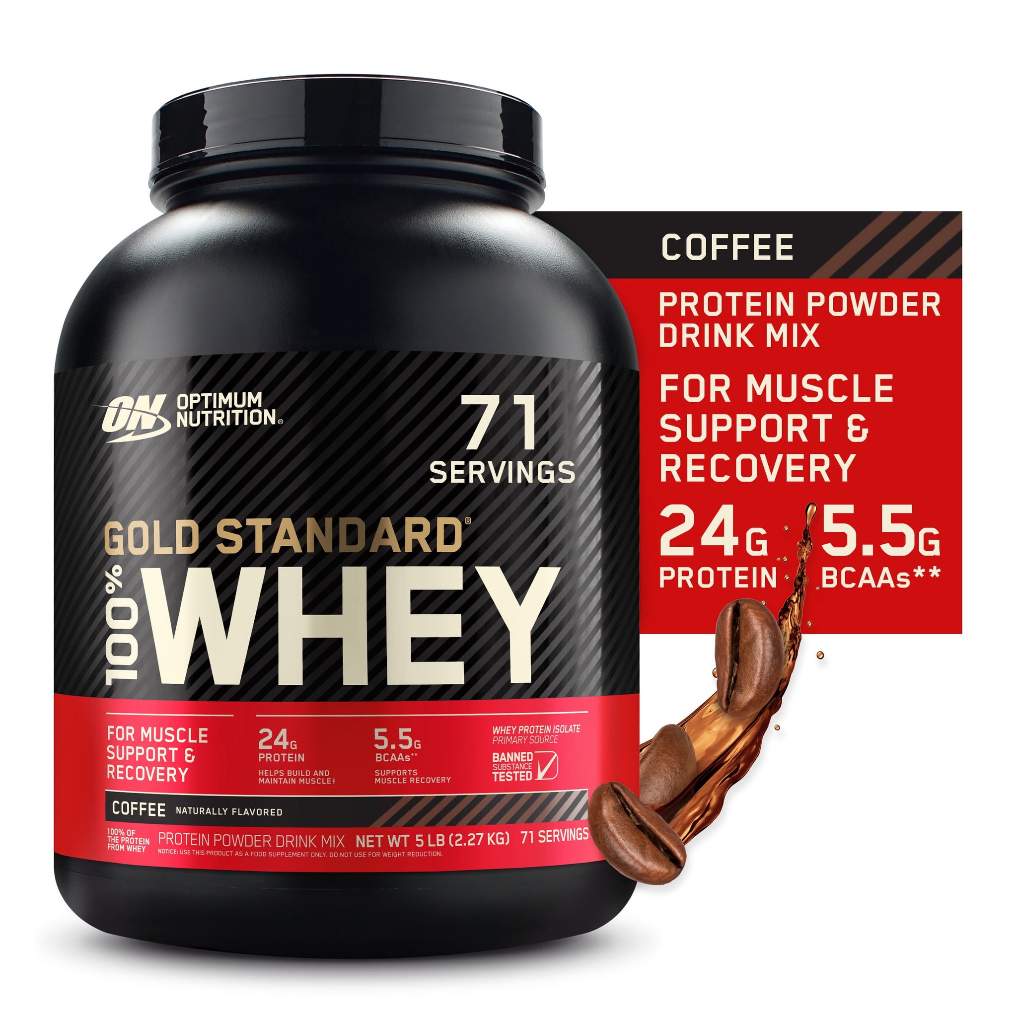 Optimum Nutrition Gold Standard 100% Whey Protein Coffee / 5lbs