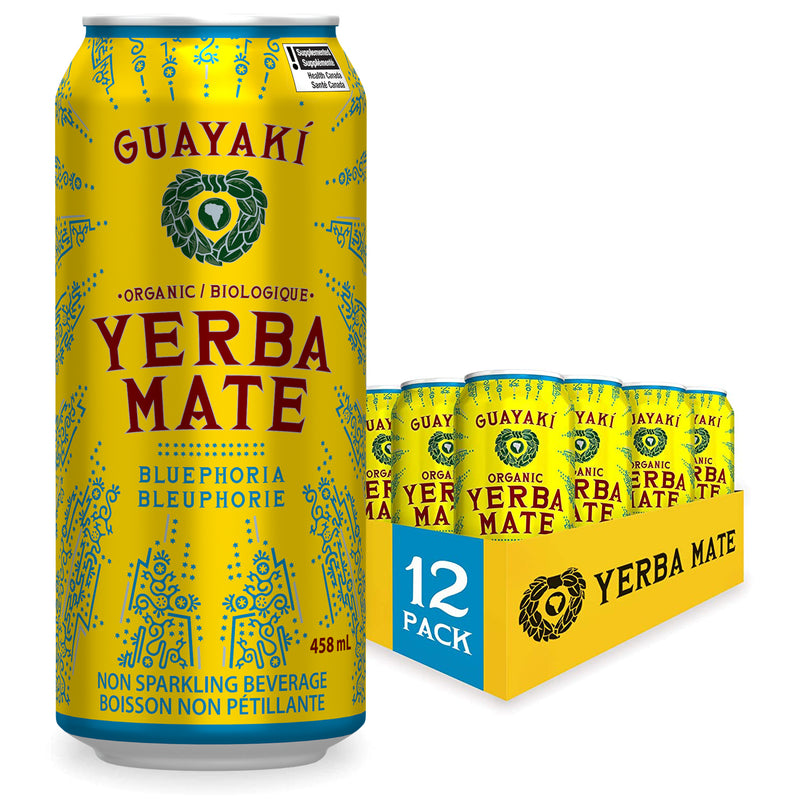 Guayaki Organic Yerba Mate Can - Bluephoria 12-pack - Energy Drinks