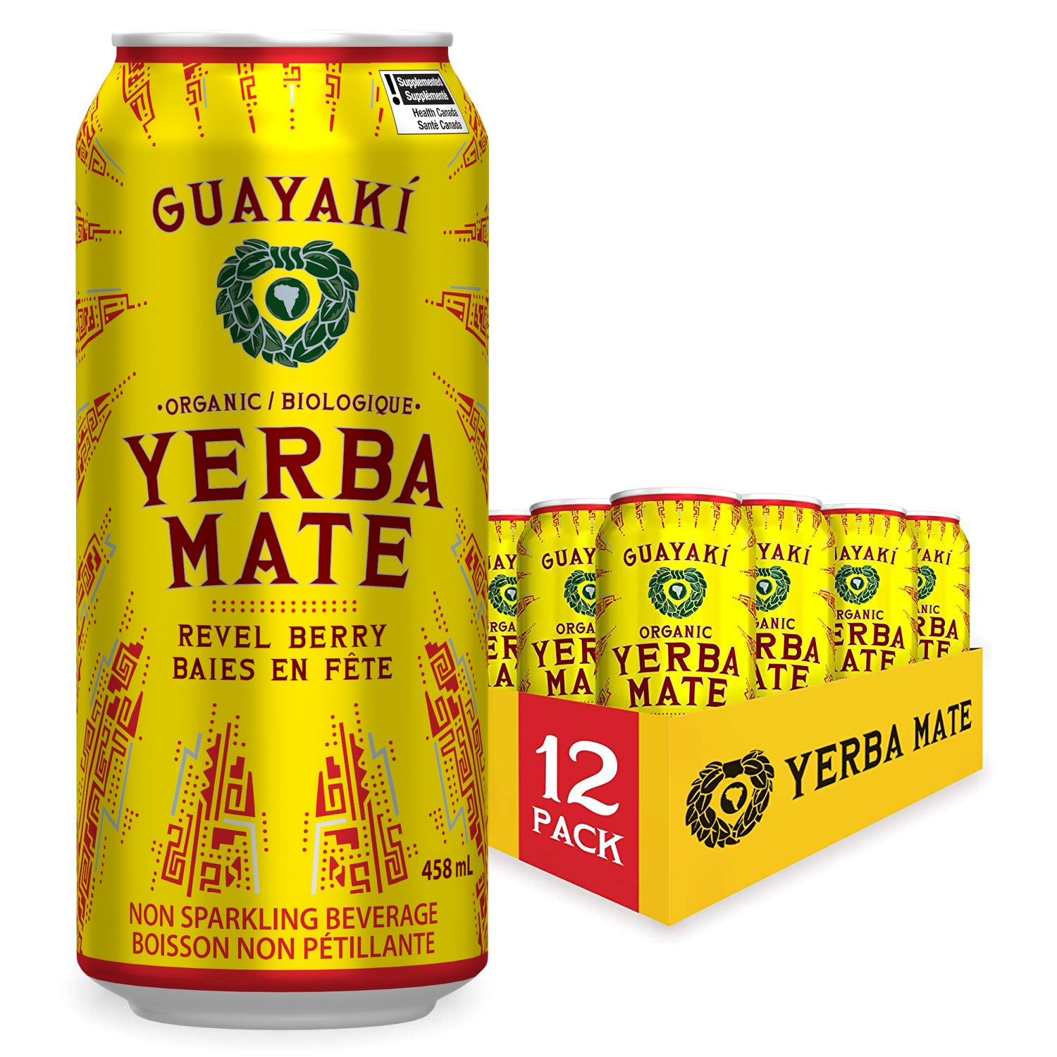 Guayaki Organic Yerba Mate Can - Revel Berry 12-pack - Energy Drinks