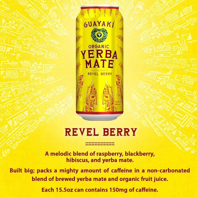 Guayaki Organic Yerba Mate Can - Revel Berry 12-pack - Energy Drinks