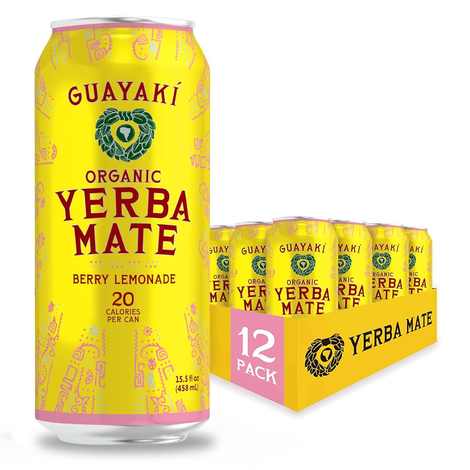 Guayaki Yerba Mate Energy Drink Berry Lemonade / 12 X 458ml