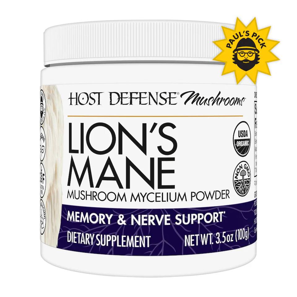 Host Defense Lion's Mane Mushroom Powder - 100 g - Adaptogen