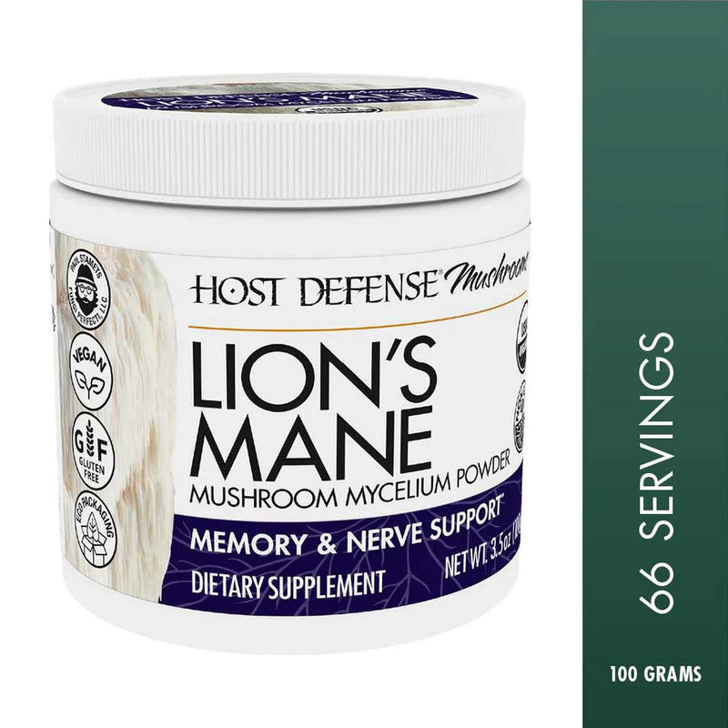 Host Defense Lion's Mane Mushroom Powder - 100 g - Adaptogen