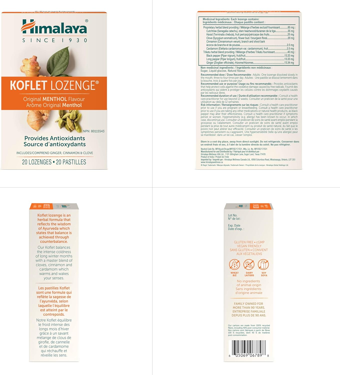 Himalaya Koflet Lozenge 20 pastilles menthol 