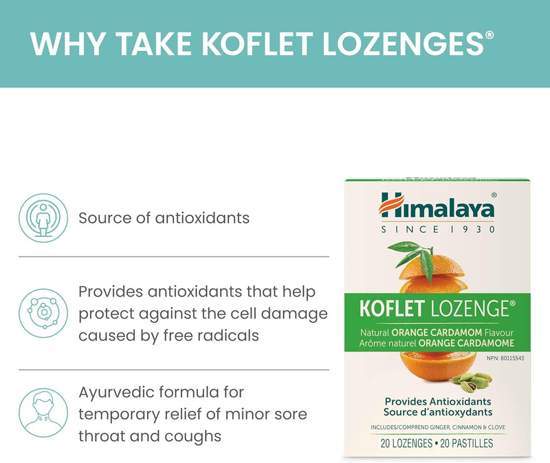 Himalaya Koflet Lozenge orange cardamom 20 pastilles