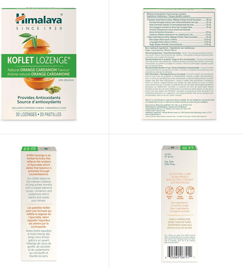 Himalaya Koflet Lozenge orange cardamom 20 pastilles