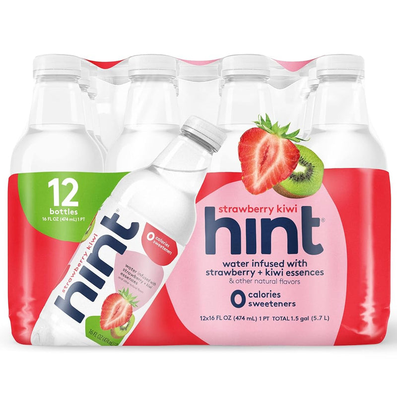 Hint Water Infused With Essence Strawberry & Kiwi / 12-Pack / -