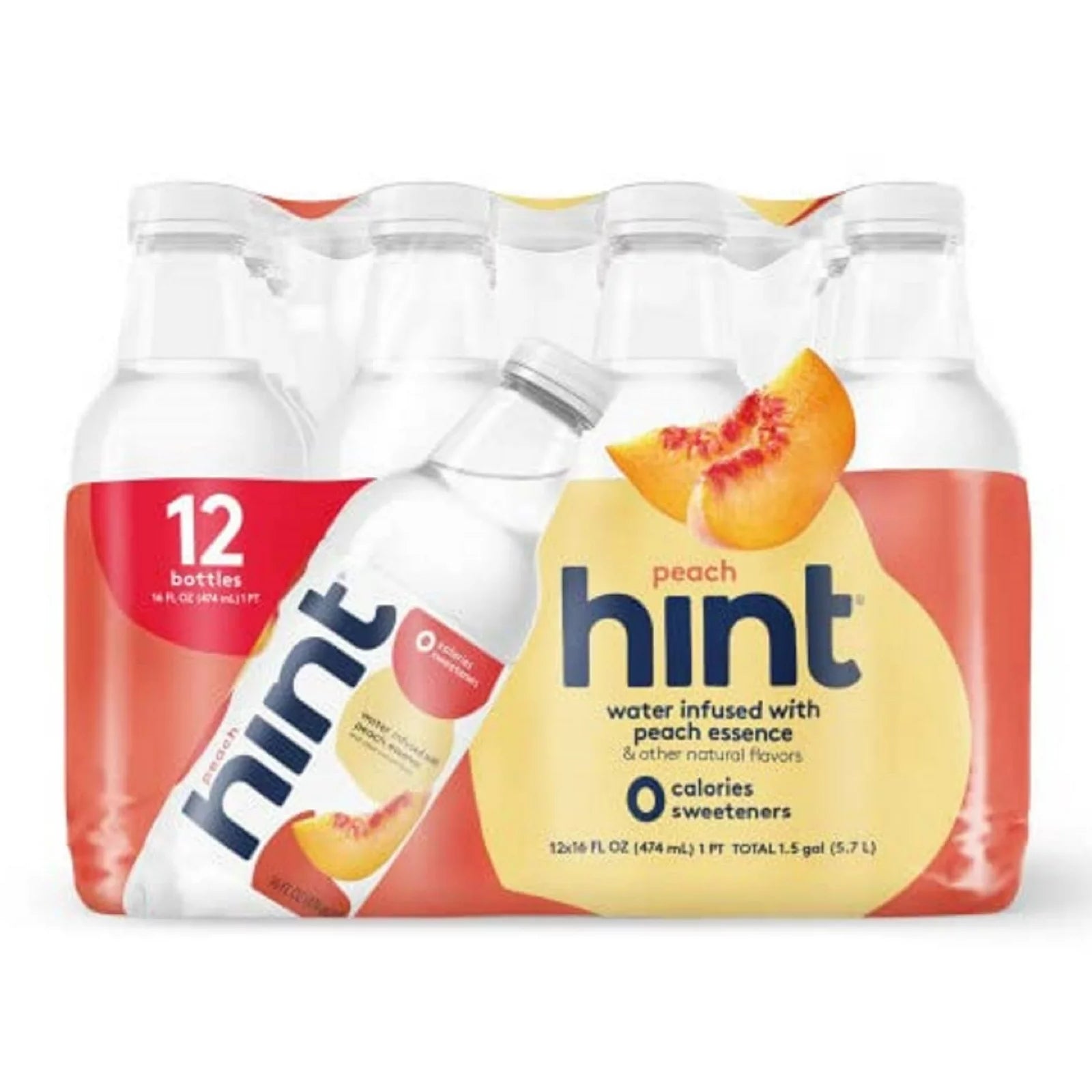 Hint Water Infused With Essence Peach / 12-Pack / -