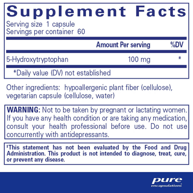 Pure Encapsulations 5-HTP 100 mg (5-Hydroxytryptophan)  60 capsules