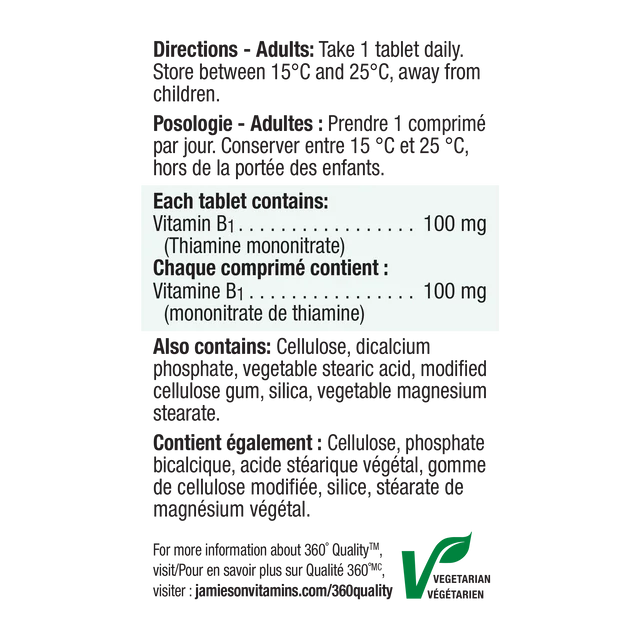 Jamieson Vitamin B1 1,000mg