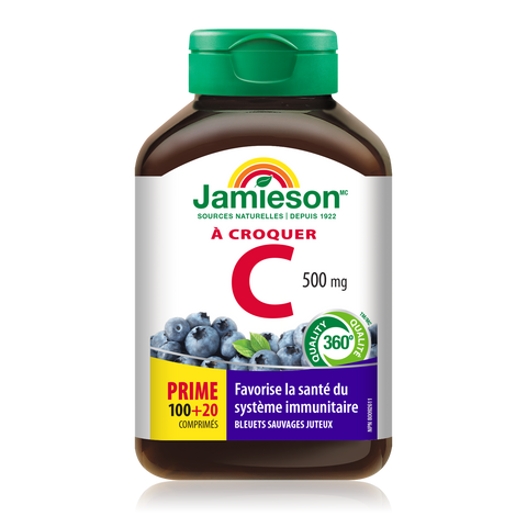 Jamieson Vitamin C Chew 120 Tablets / Blueberry