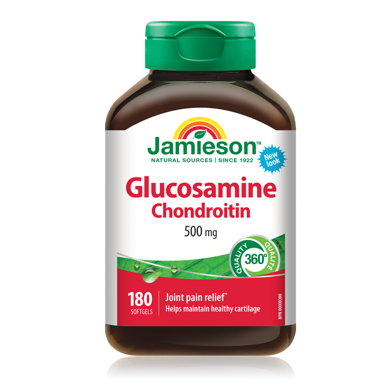 Jamieson Glucosamine Chondroitin 500mg - 180 Softgels - Joint Health