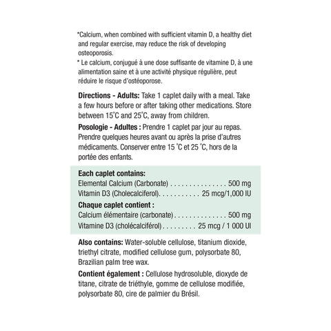 Jamieson Calcium + Vitamin D3 - 90 Caplets - Calcium