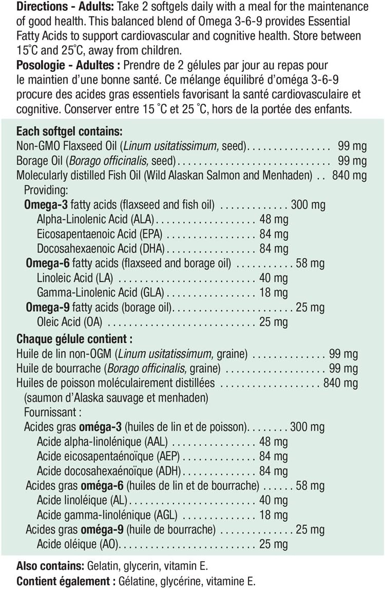 Jamieson OmegaProtect Omega 3-6-9 200 Softgels