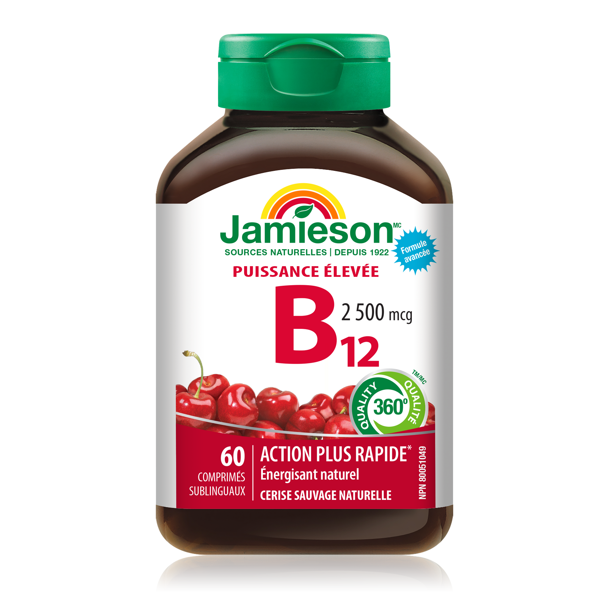 Jamieson Vitamin B12 Fast-Dissolving - 2500mcg 60 Tablets Cherry - Vitamin B