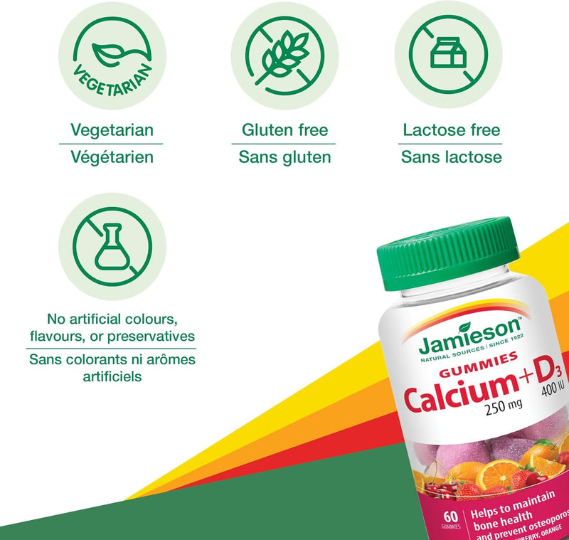 Jamieson Calcium + Vitamin D3 - 60 Gummies - Calcium