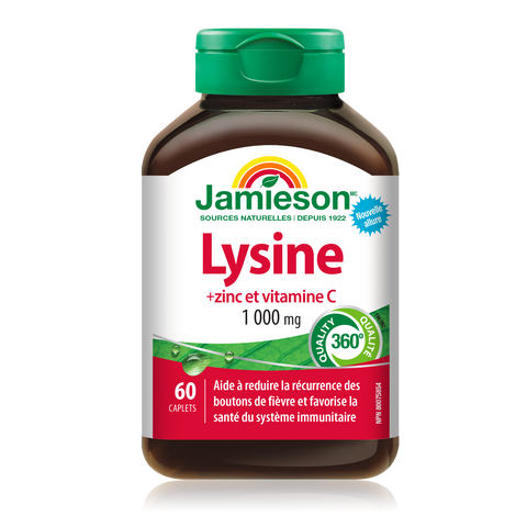 Jamieson Lysine + Zinc & Vitamin C - 60 Caplets - Amino Acids