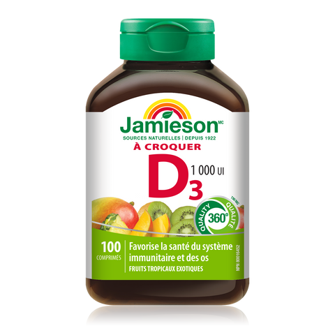 Jamieson Vitamin D3 Chewable 100 Tablets / TROPICAL