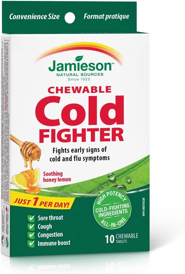 Jamieson Cold Fighter Chewable 10 Tablets / Honey Lemon