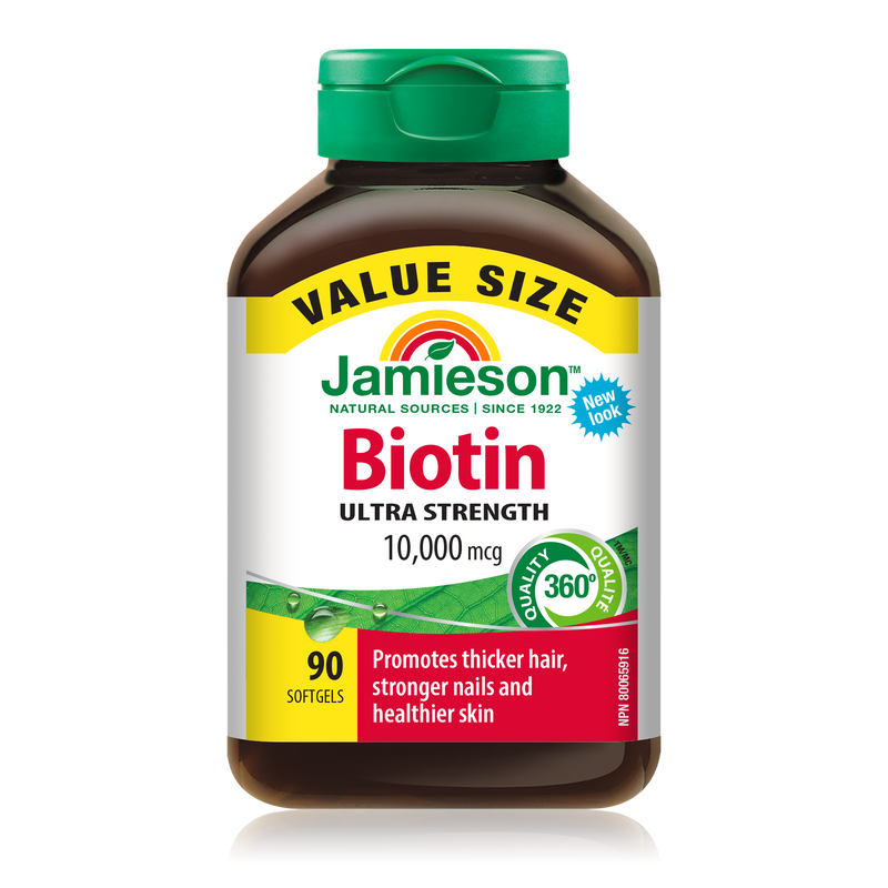 Jamieson Biotin Softgels - 90 Softgels 10000mcg - - Vitamin B