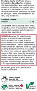 Jamieson Melatonin 5mg Sublingual - 10 Tablets Chocolate Mint 12 01 2025 - Melatonin