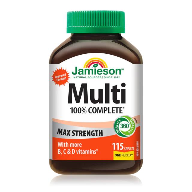 Jamieson 100% Complete Multi Max Strength - 115 Caplets - Multivitamins