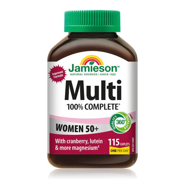 Jamieson 100% Complete Multi Women's 50+ - 115 Caplets - Multivitamins